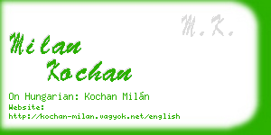 milan kochan business card